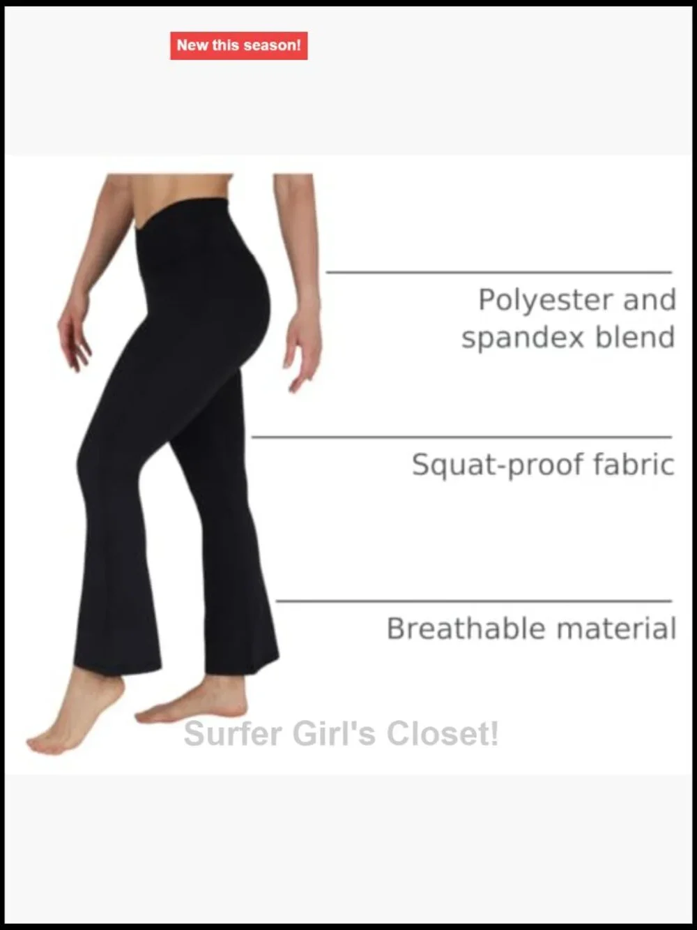 High Waisted Flare Legging Crossover Squat Proof Yoga Pant